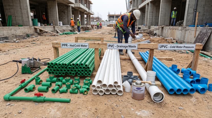 PPR vs PVC vs UPVC Pipes: A Complete Plumbing Pipe Guide for UAE Sites