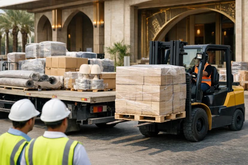 Hotel Fitout Material Delivery Example for UAE Sites