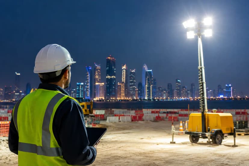 Abu Dhabi Site Lighting for Safer Night Work